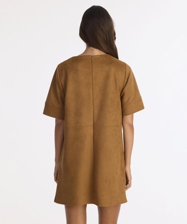  YARGICI Düz Kayık Yaka Kısa Kol Elbise