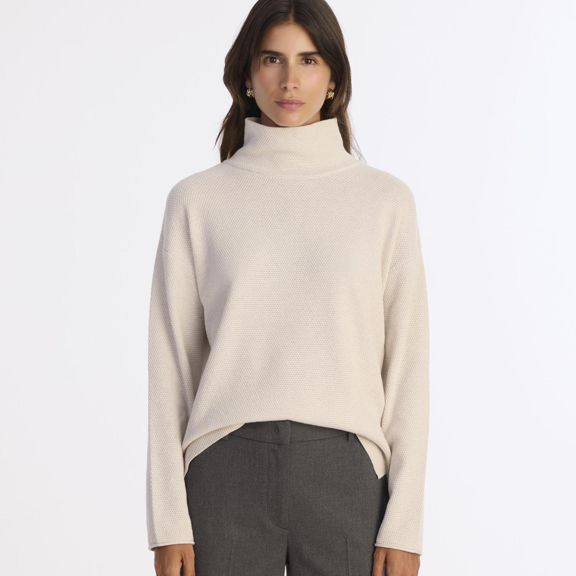 YARGICI Geniş Balıkçı Yaka Uzun Kol Kazak