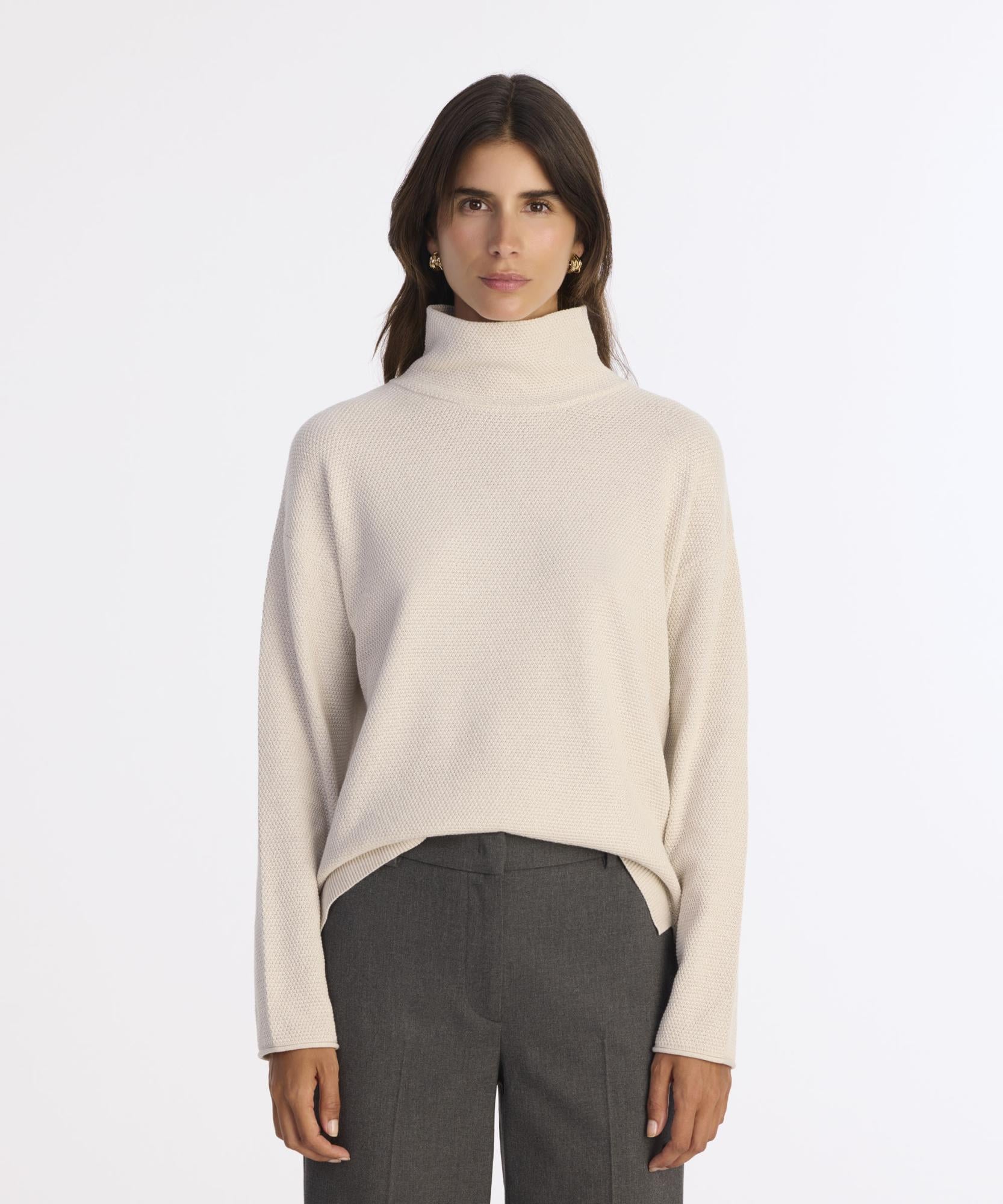  YARGICI Geniş Balıkçı Yaka Uzun Kol Kazak