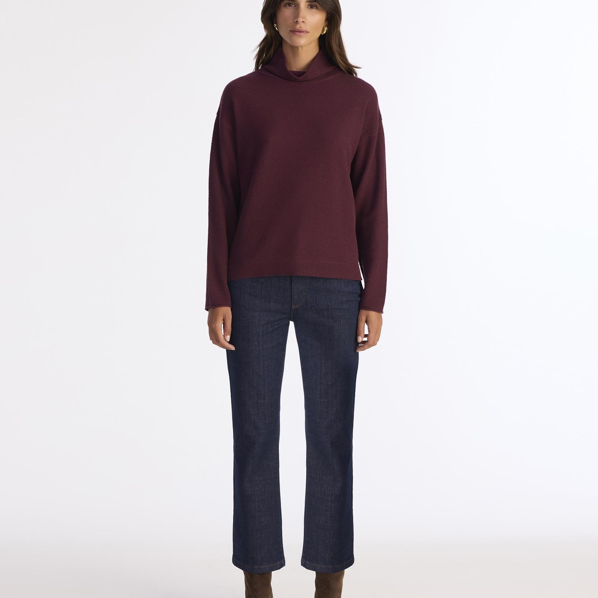 YARGICI Geniş Balıkçı Yaka Uzun Kol Kazak