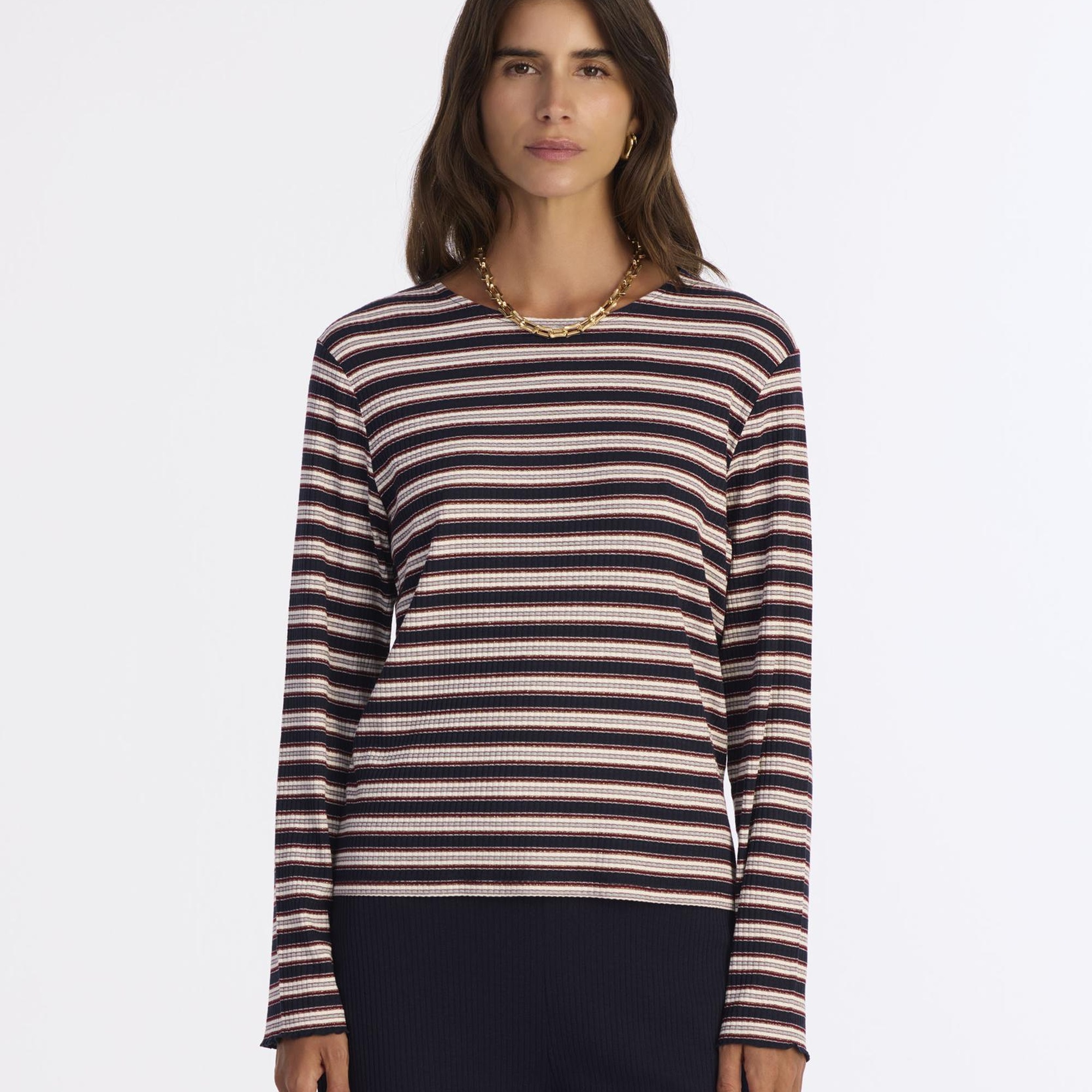 YARGICI Regular Bisiklet Yaka Uzun Kol T-shirt