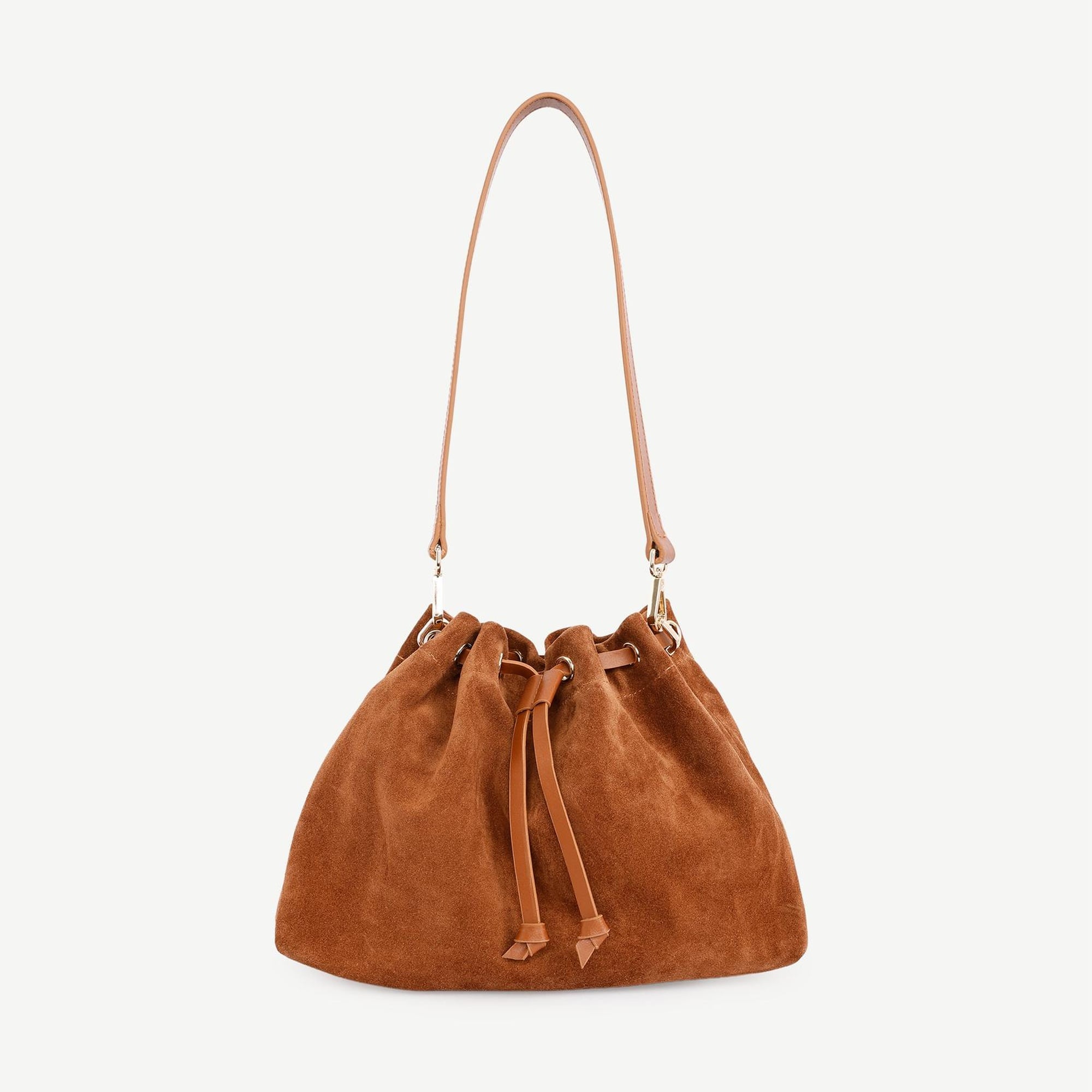 YARGICI Süet Deri Hobo Omuz Çantası