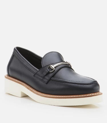  Kadın Deri Siyah Loafer