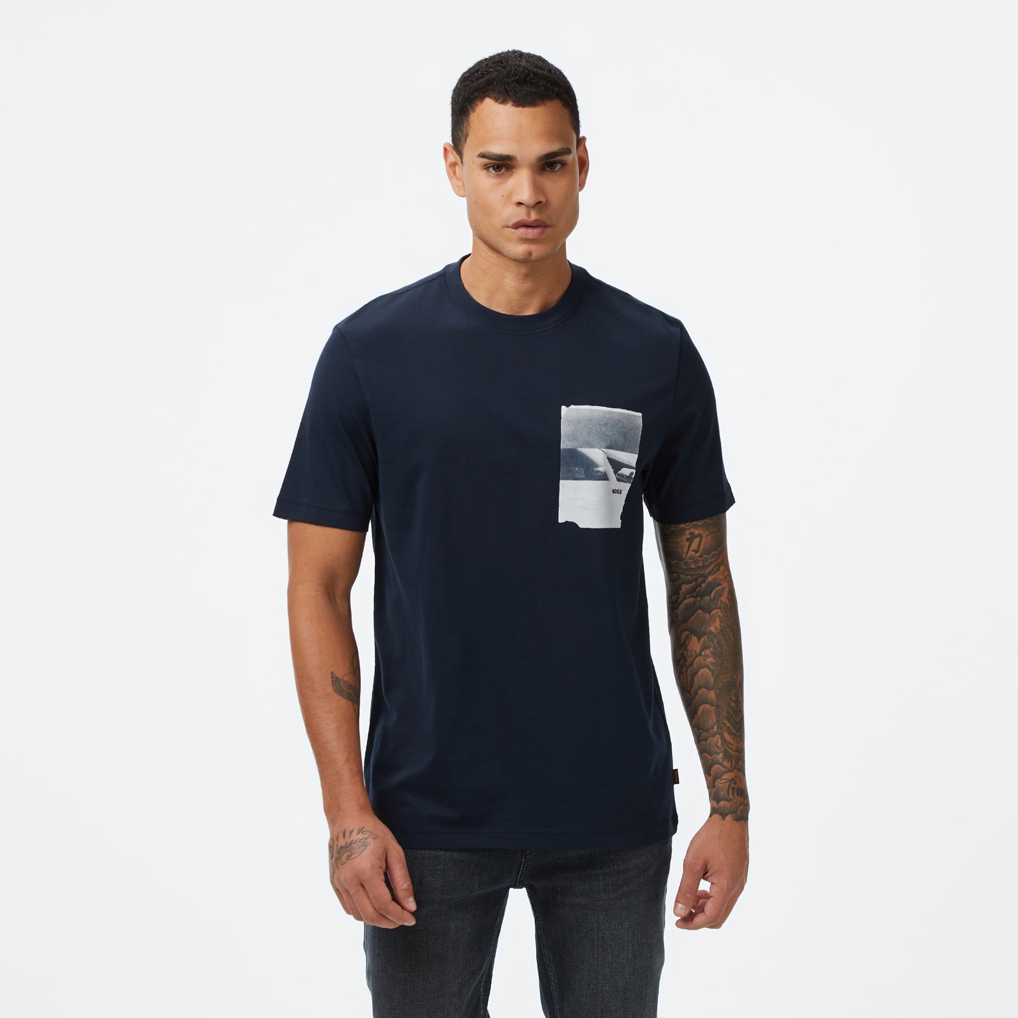  Boss Container Erkek Koyu Mavi T-Shirt