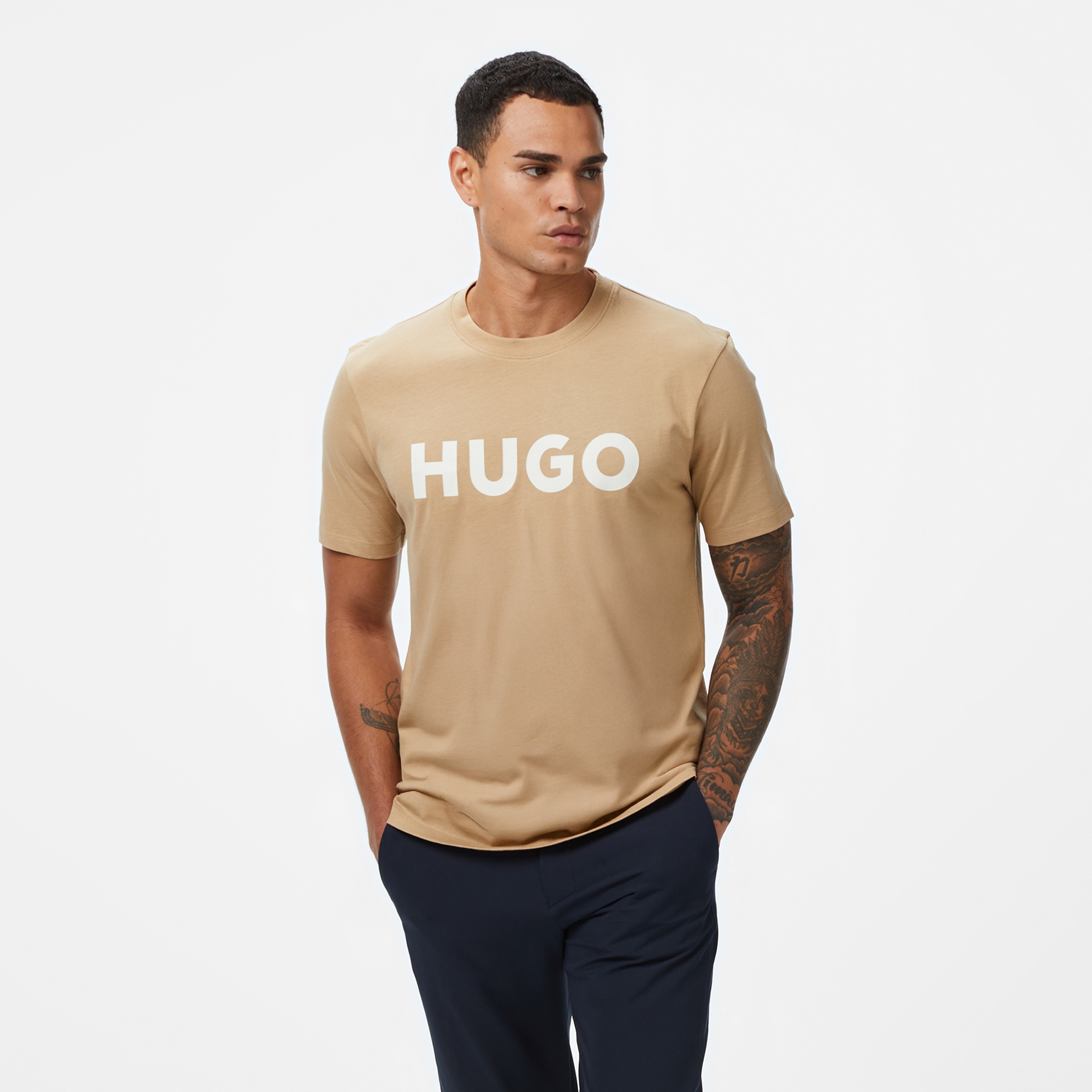 Hugo Dulivio Erkek Bej T-Shirt