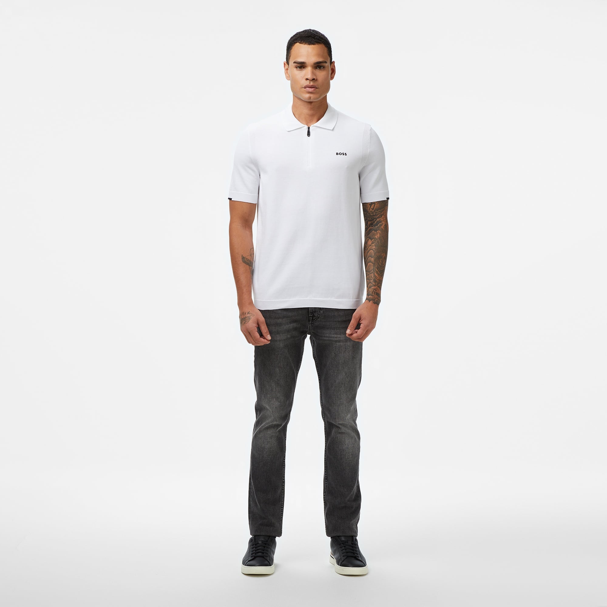 Boss Power X Erkek Beyaz Triko