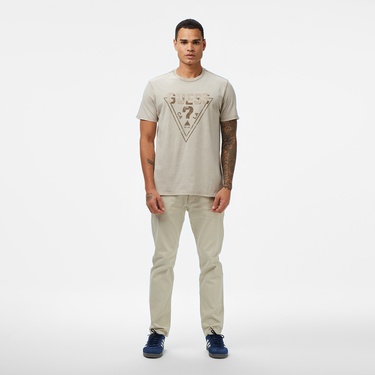 Guess Embroid Regular Fit Erkek Gri T-Shirt