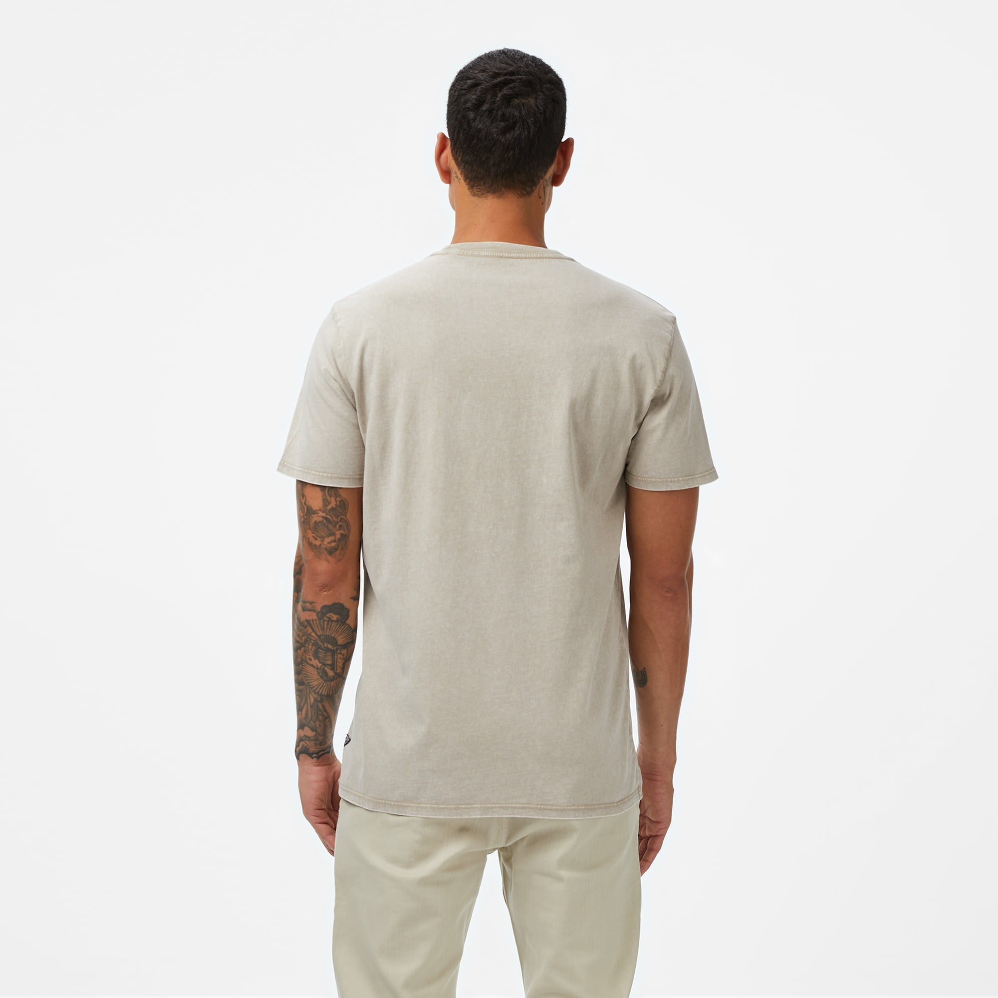 Guess Embroid Regular Fit Erkek Gri T-Shirt