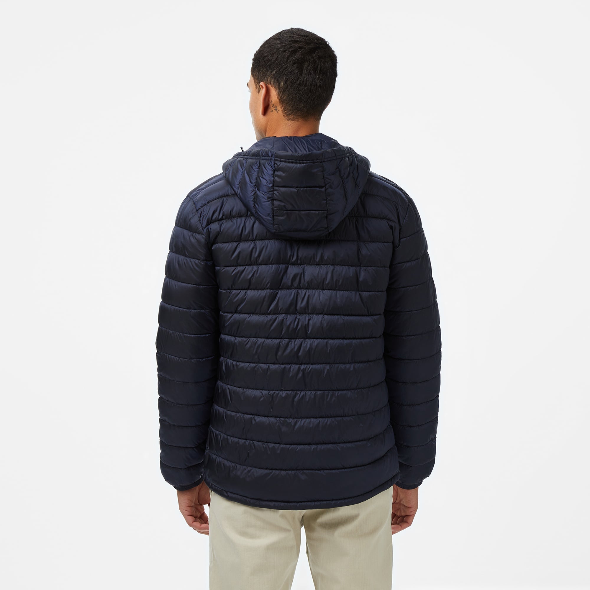 Guess Hooded Puffer Erkek Lacivert Mont