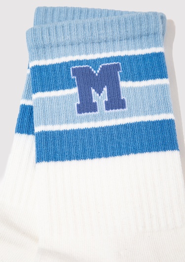  Mavi Ekru Soket Çorap 1912828-25705