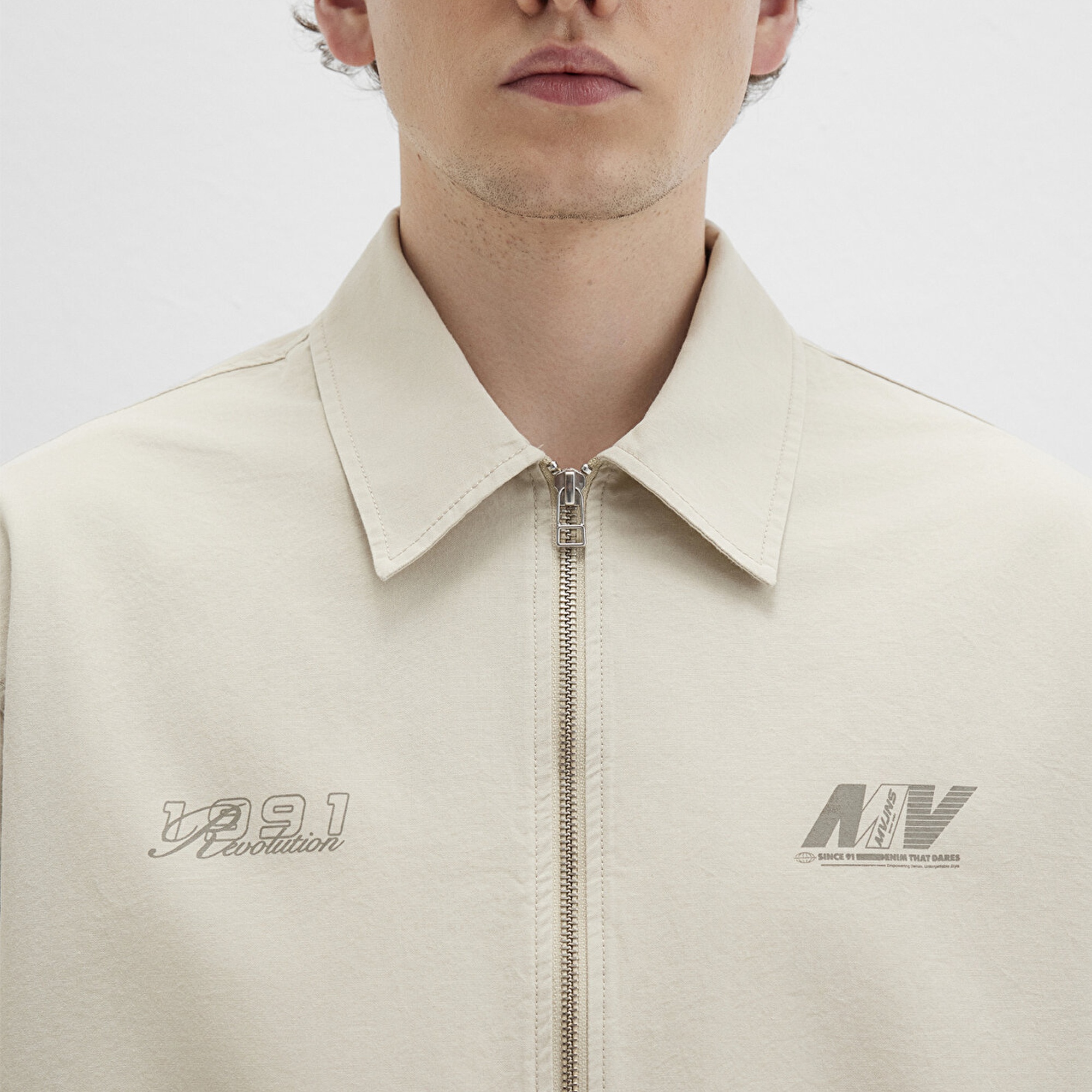 Mavi Ekru Gömlek Oversize / Geniş Kesim 0211690-70065