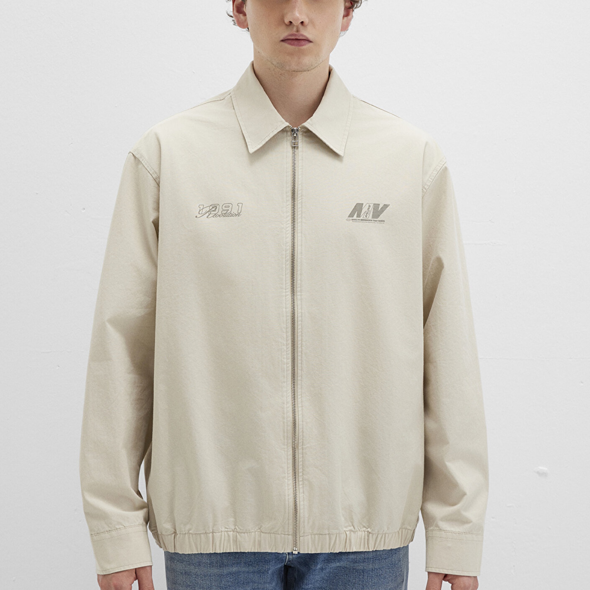 Mavi Ekru Gömlek Oversize / Geniş Kesim 0211690-70065