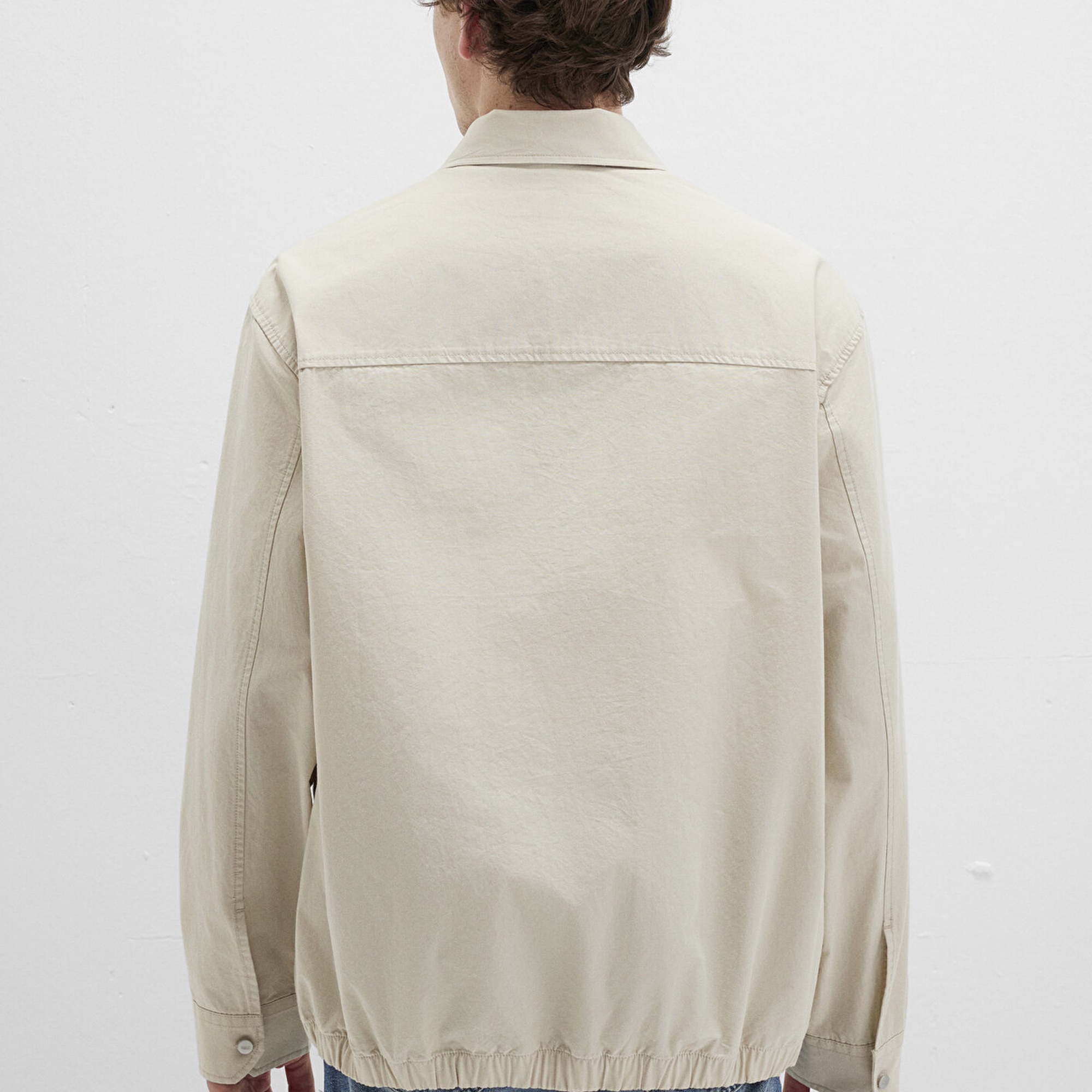 Mavi Ekru Gömlek Oversize / Geniş Kesim 0211690-70065