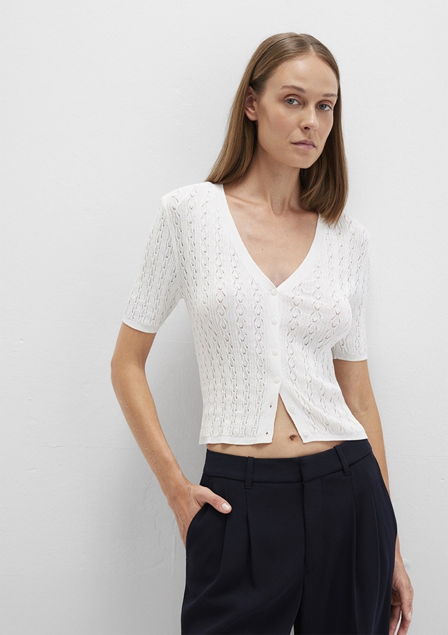  Mavi Ekru Hırka Crop / Kısa Kesim 1710779-70057