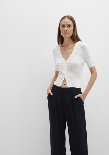  Mavi Ekru Hırka Crop / Kısa Kesim 1710779-70057