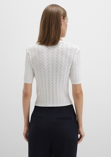  Mavi Ekru Hırka Crop / Kısa Kesim 1710779-70057