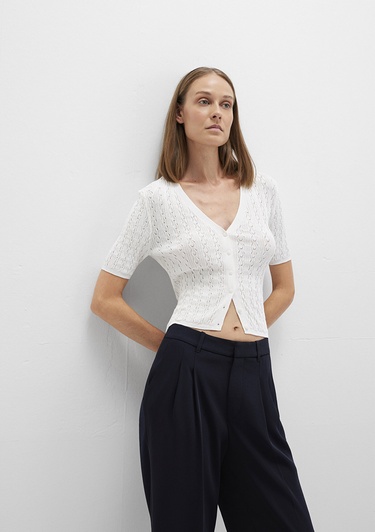  Mavi Ekru Hırka Crop / Kısa Kesim 1710779-70057