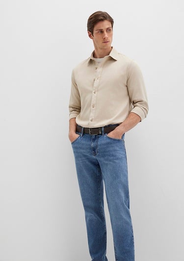  Mavi Bej Gömlek Regular Fit / Normal Kesim 0211641-70039