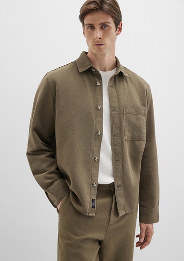  Mavi Haki Gömlek Regular Fit / Normal Kesim 0211683-71816