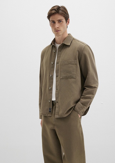  Mavi Haki Gömlek Regular Fit / Normal Kesim 0211683-71816