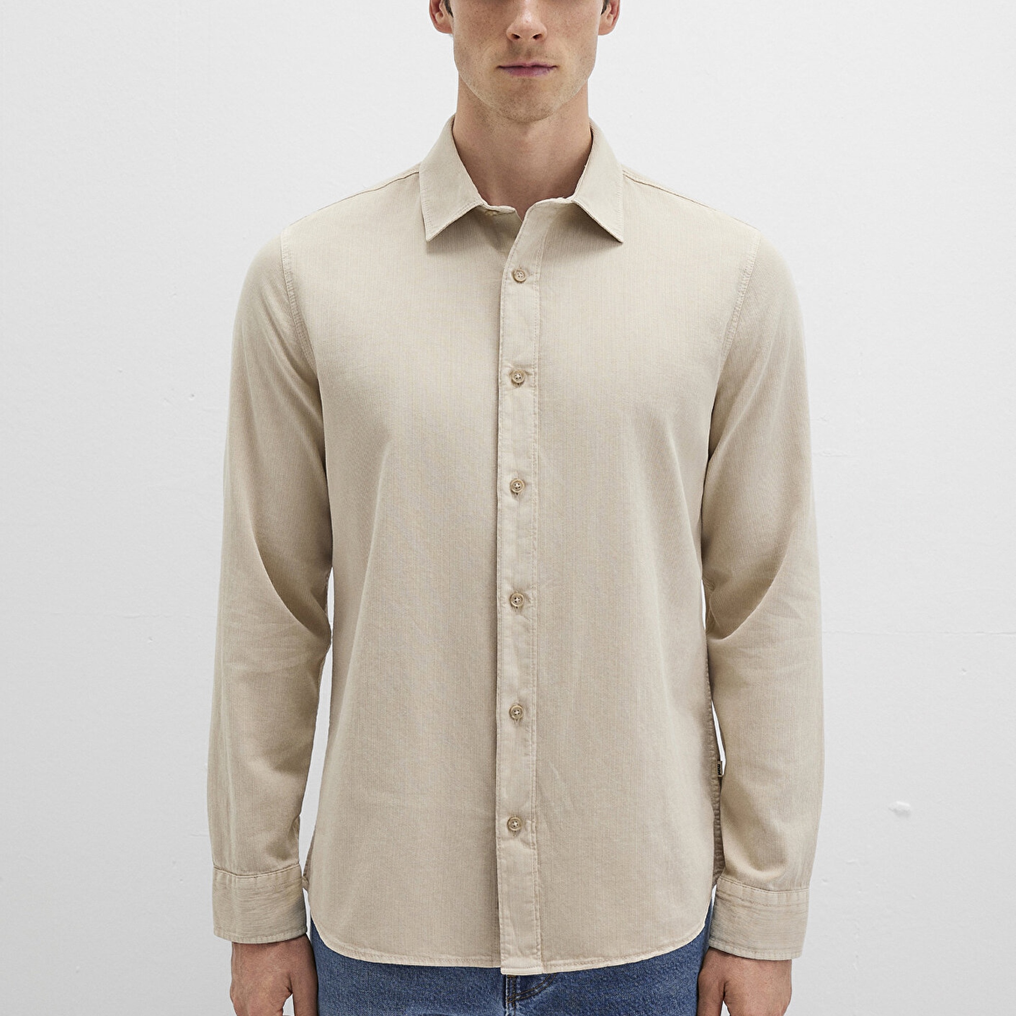 Mavi Bej Gömlek Regular Fit / Normal Kesim 0211641-70039