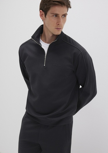  Mavi Yarı Fermuarlı Siyah Sweatshirt 0S10387-900