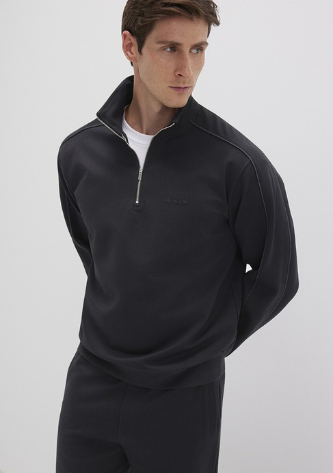  Mavi Yarı Fermuarlı Siyah Sweatshirt 0S10387-900
