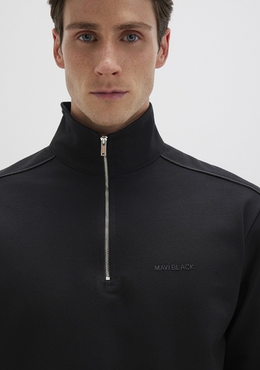  Mavi Yarı Fermuarlı Siyah Sweatshirt 0S10387-900