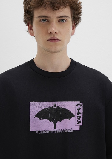  Mavi Batmann Baskılı Siyah Tişört Relaxed Fit / Rahat Kesim 0612920-900