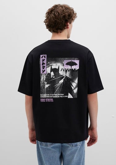  Mavi Batmann Baskılı Siyah Tişört Relaxed Fit / Rahat Kesim 0612920-900