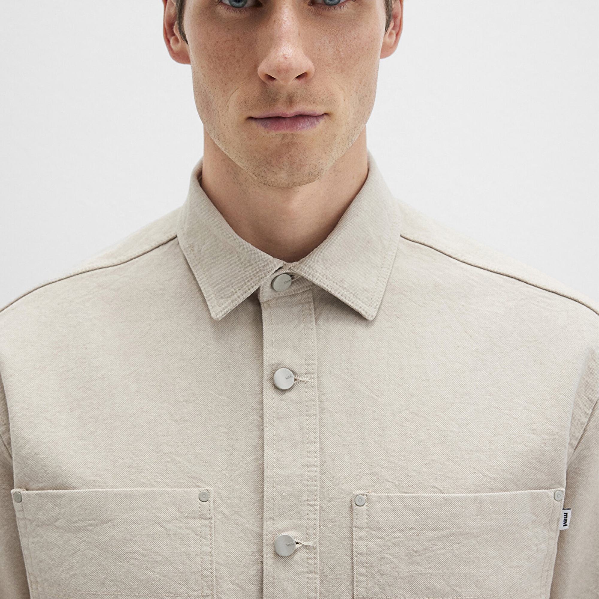 Mavi Bej Gömlek Loose Fit / Bol Rahat Kesim 0211636-70039