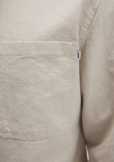  Mavi Bej Gömlek Loose Fit / Bol Rahat Kesim 0211636-70039