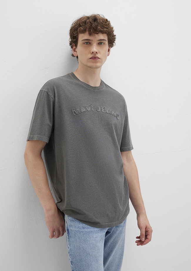  Mavi Mavi Jeans Baskılı Siyah Tişört Loose Fit / Bol Rahat Kesim 0612953-900