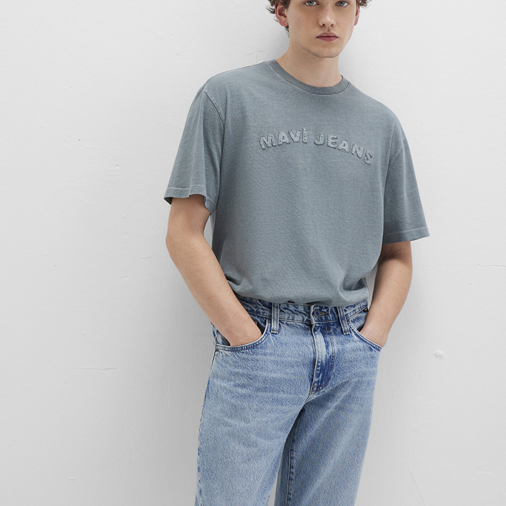 Mavi Mavi Jeans Baskılı Yeşil Tişört Loose Fit / Bol Rahat Kesim 0612953-90960