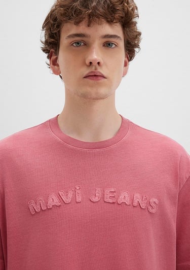  Mavi Mavi Jeans Baskılı Pembe Tişört Loose Fit / Bol Rahat Kesim 0612953-71079