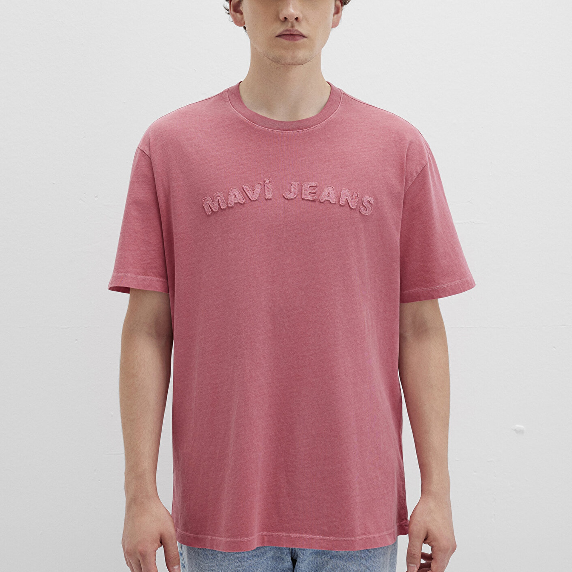 Mavi Mavi Jeans Baskılı Pembe Tişört Loose Fit / Bol Rahat Kesim 0612953-71079