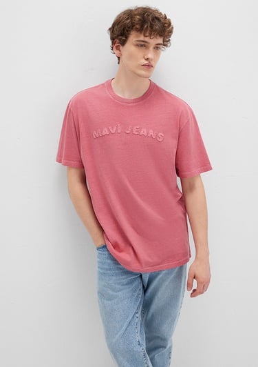  Mavi Mavi Jeans Baskılı Pembe Tişört Loose Fit / Bol Rahat Kesim 0612953-71079