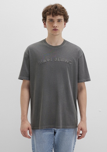  Mavi Mavi Jeans Baskılı Siyah Tişört Loose Fit / Bol Rahat Kesim 0612953-900