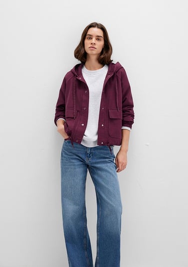  Mavi Kapüşonlu Bordo Ceket Regular Fit / Normal Kesim 110775-87830