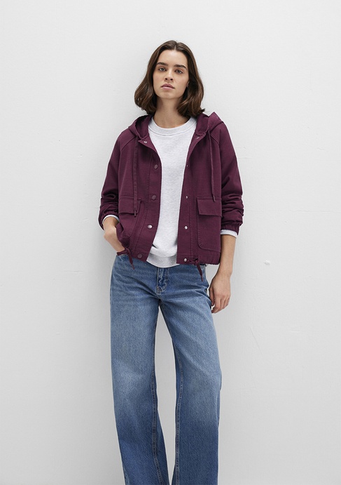  Mavi Kapüşonlu Bordo Ceket Regular Fit / Normal Kesim 110775-87830