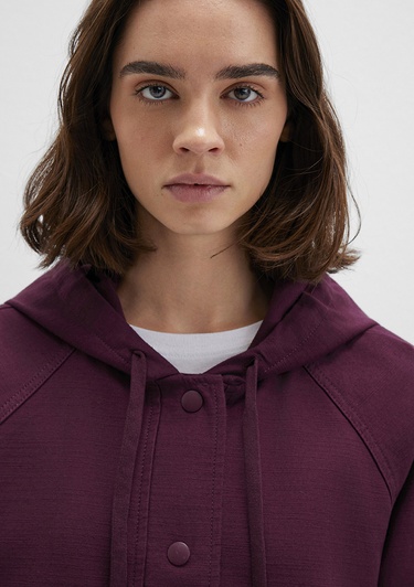  Mavi Kapüşonlu Bordo Ceket Regular Fit / Normal Kesim 110775-87830