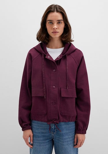  Mavi Kapüşonlu Bordo Ceket Regular Fit / Normal Kesim 110775-87830