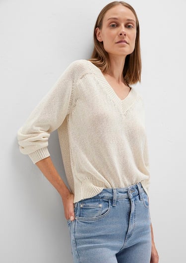  Mavi Ekru Kazak Loose Fit / Bol Rahat Kesim 1710696-70068