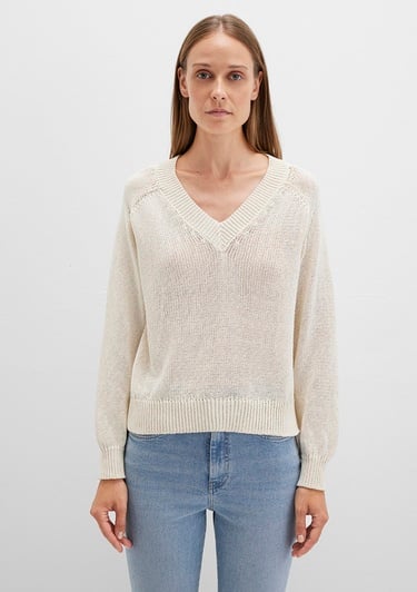  Mavi Ekru Kazak Loose Fit / Bol Rahat Kesim 1710696-70068