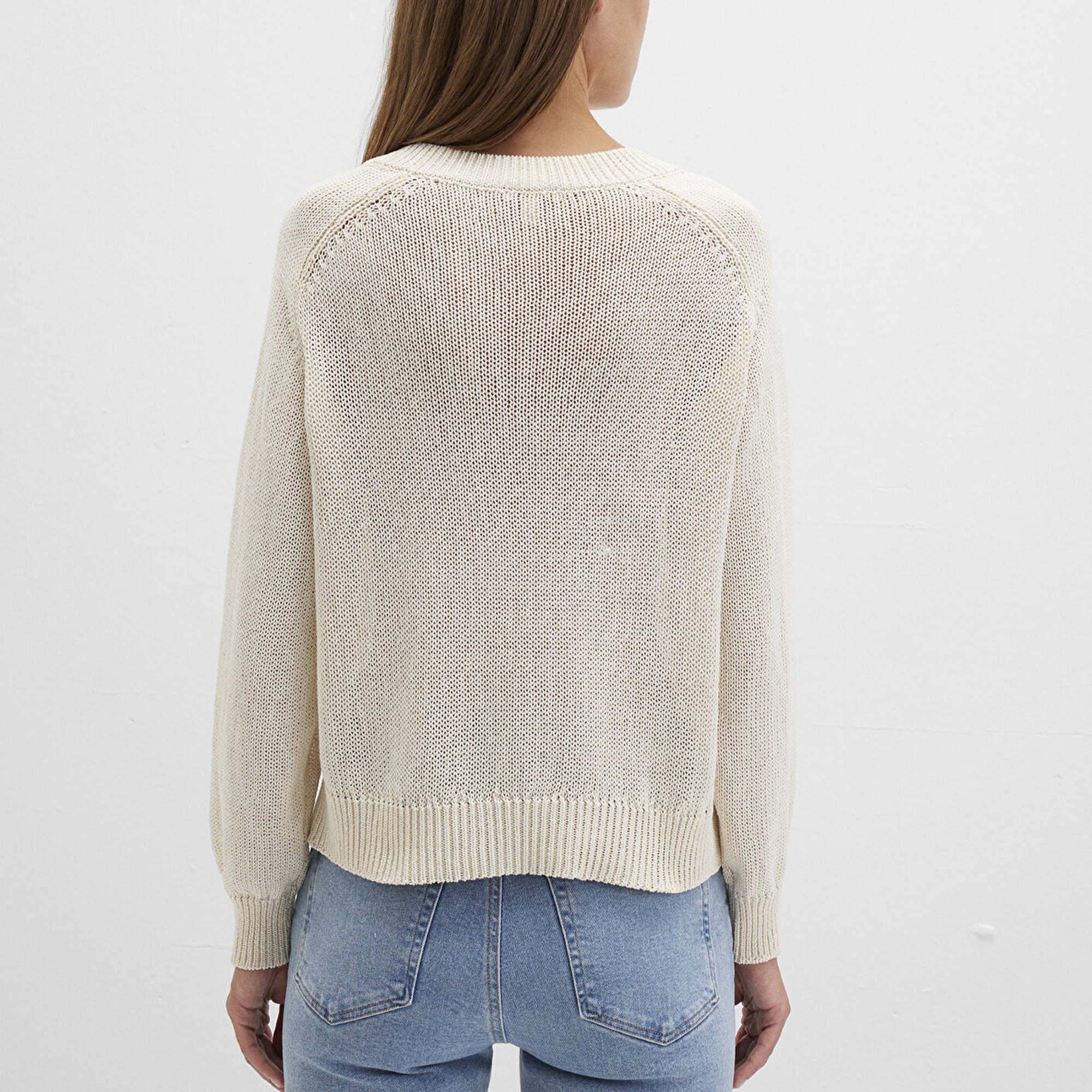 Mavi Ekru Kazak Loose Fit / Bol Rahat Kesim 1710696-70068