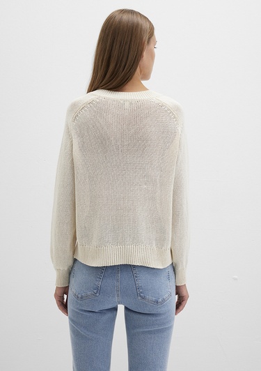  Mavi Ekru Kazak Loose Fit / Bol Rahat Kesim 1710696-70068