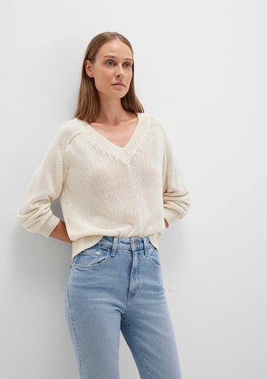  Mavi Ekru Kazak Loose Fit / Bol Rahat Kesim 1710696-70068