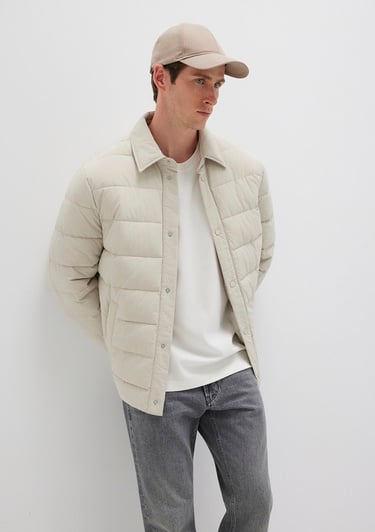  Mavi Bej Şişme Mont 0110599-70144