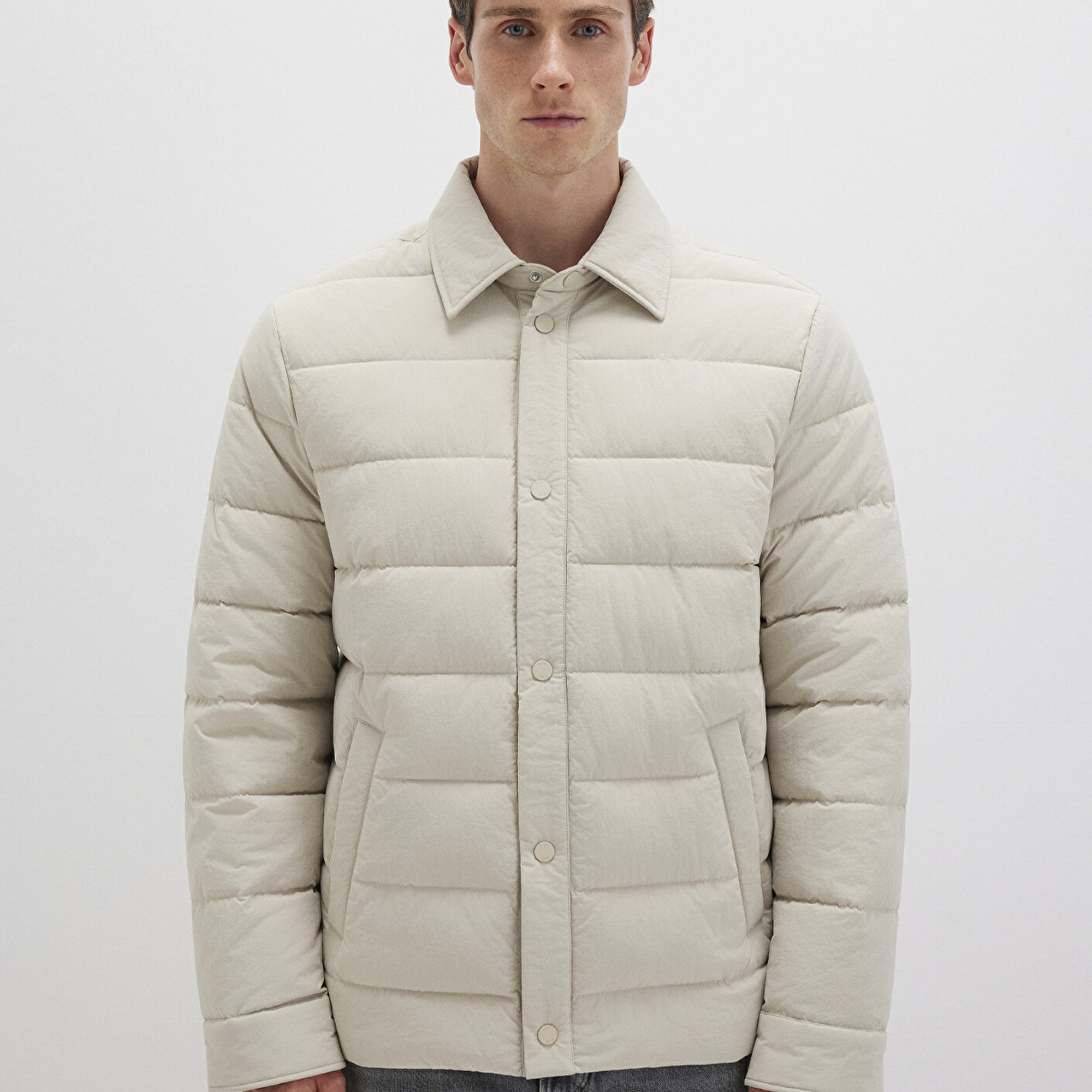 Mavi Bej Şişme Mont 0110599-70144