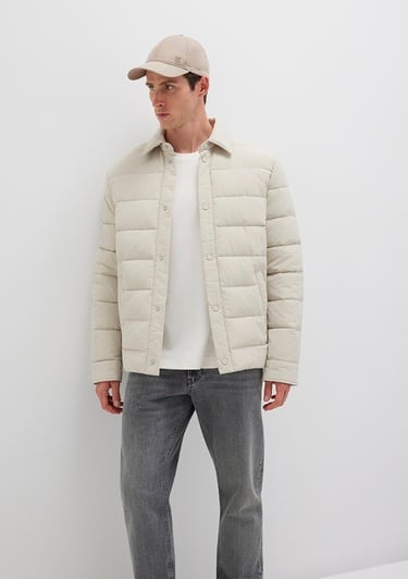  Mavi Bej Şişme Mont 0110599-70144